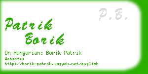 patrik borik business card